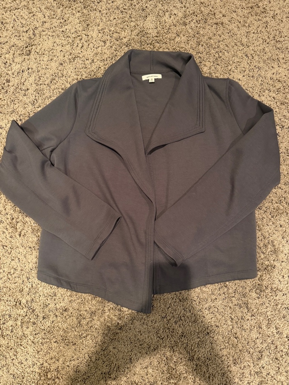 Max Studio Open Front Jacket in dark Olive Green